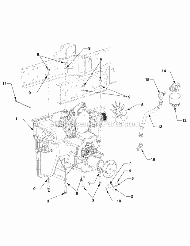Transmission Mounting 1b075g & After Diagram and Parts List for 5254E 54AE542-710, 54BE542-710, 54CE542-710 Cub Cadet Lawn Tractor